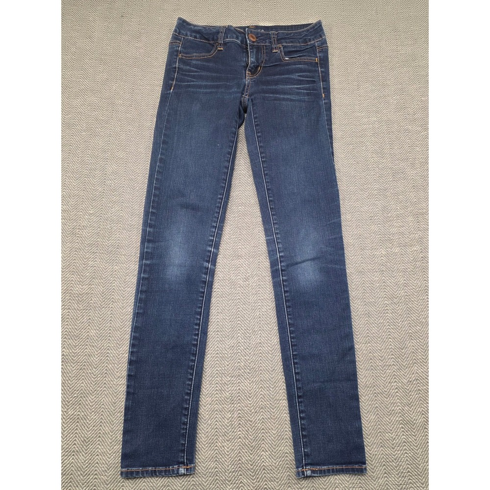 American Eagle Super Stretch Jeggings Dark Wash Low Rise Skinny Jeans 0 Regular‎